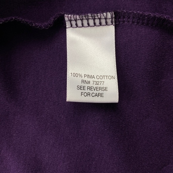 Croft & Barrow Women's T-Shirt L Angel Wings Rhinestones Purple Long Sleeve Pima - Picture 5 of 12